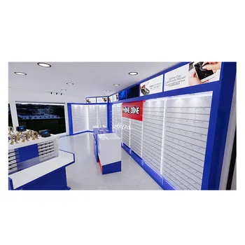 Unique Design Phone Shop Decoration Display Shelf Phone Repair Shop Phone Accessories Display Wall with Storage Cabinet