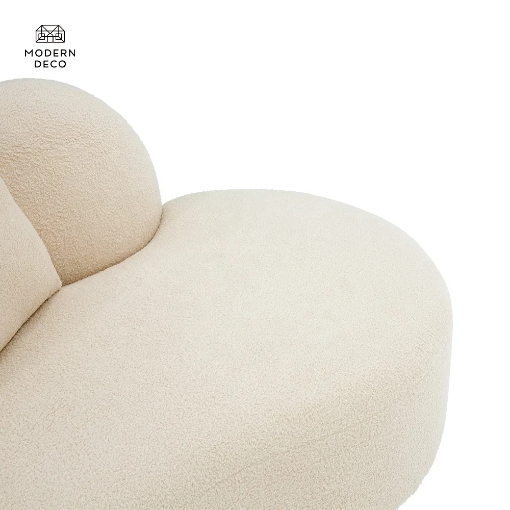 Set Sofa Kain Beige moden Baru Set Sofa Bilik Tinggal Perabot Modular Penyesuaian Sofa Bengkok Lounge