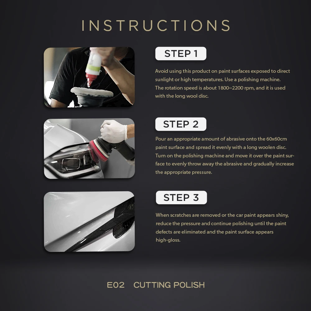 300 мл E02 составной Средний разрез для автомобиля детализирующее оборудование