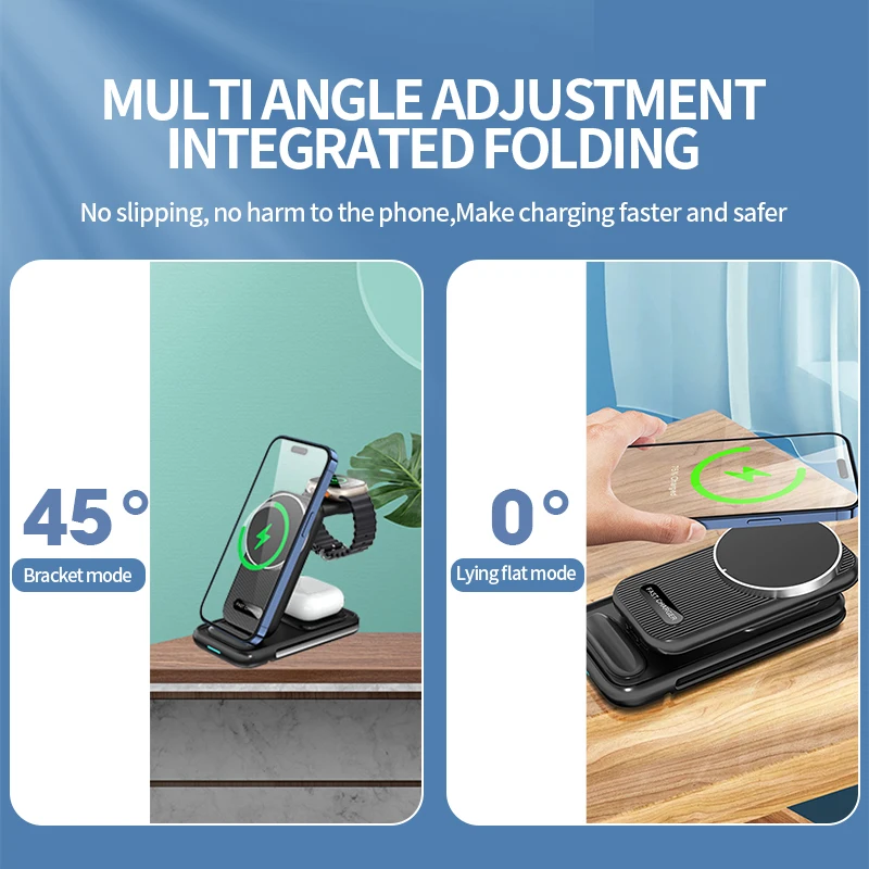 3 In 1 Mobile Phone Wireless Charger Station Charging Dock