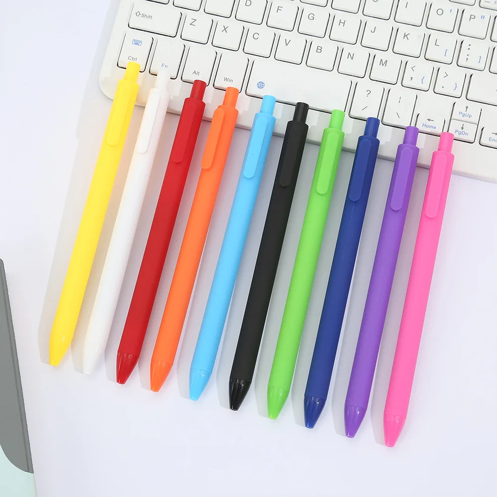 High Quality Multicolorful Macaron Plastic Soft Rubber Ink Promotional Advertising Retractable Gel Pen With Custom LOGO_voghion.com