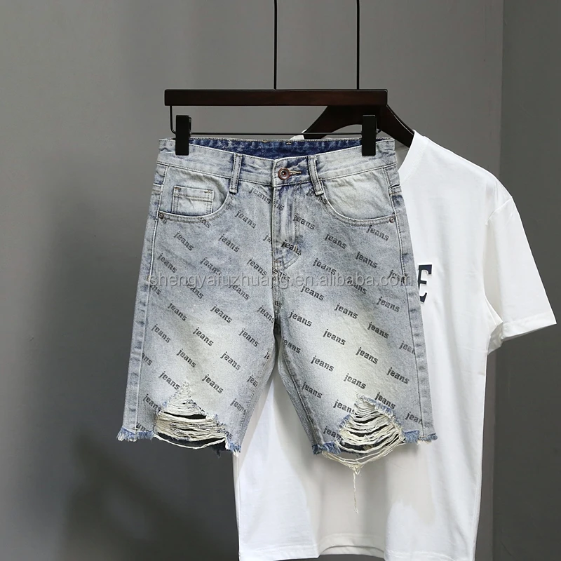 2022 Fashion Denim Shorts With Holes Men's Denim Shorts - Buy Men's ...