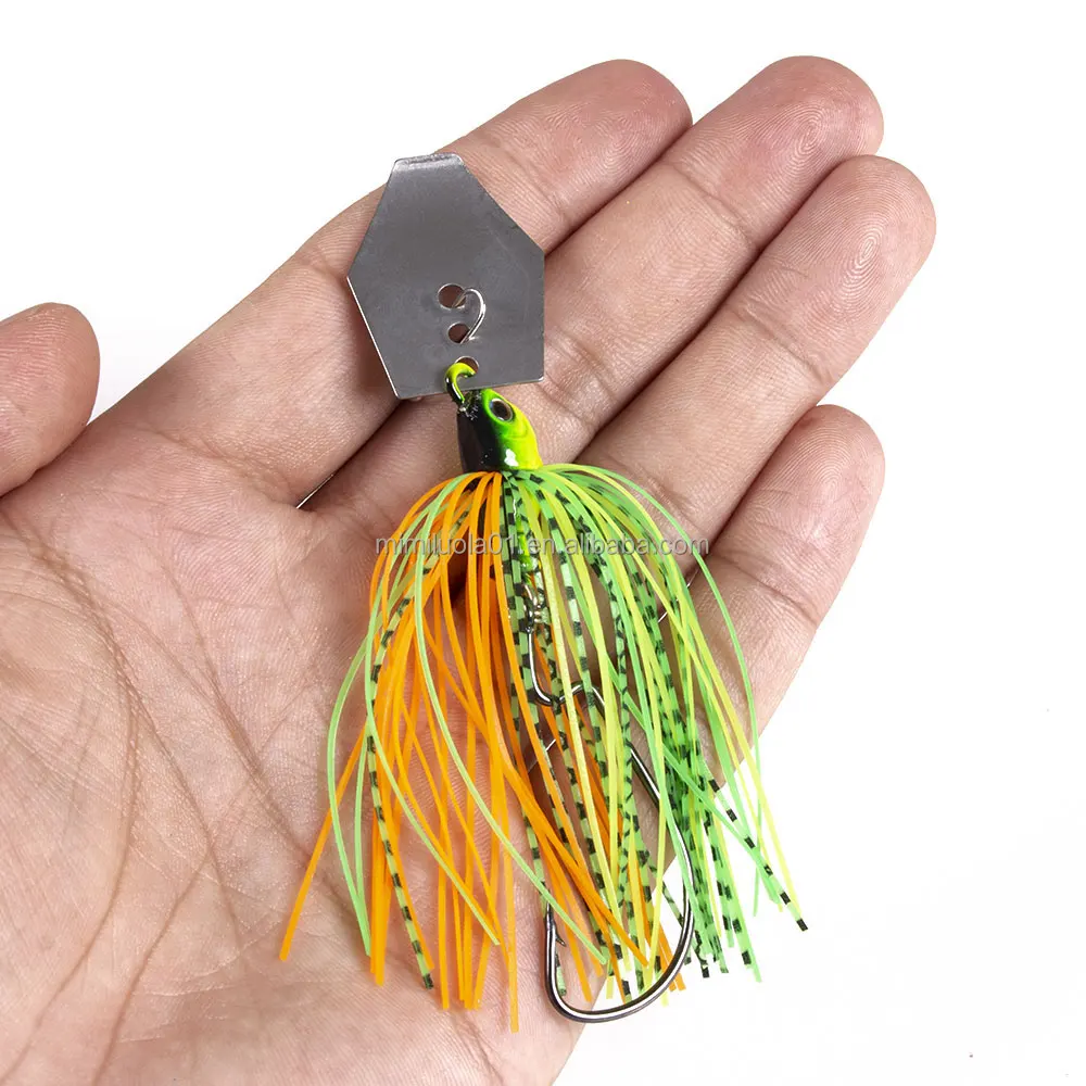 Wholesale 11g Spinner Bait Blades Fishing Lures With Silicone Skirt