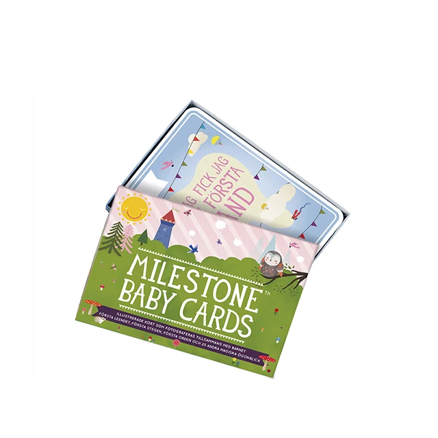 Custom 4*6inches rectangle 4 color offset printing Logo Lovely Design Matte Lamination baby milestone cards