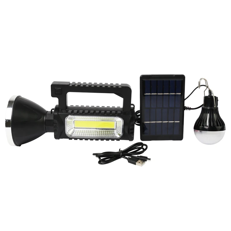 Hb1010 Factory Price Portable Flashlight Solar Torch With Solar Panel
