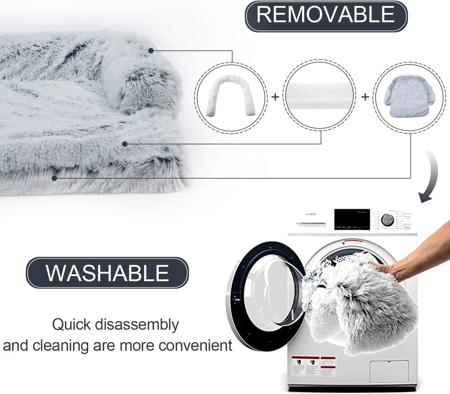 Removable Easy Clean Memory Foam Dog Bed Orthopedic Buy Memory Foam