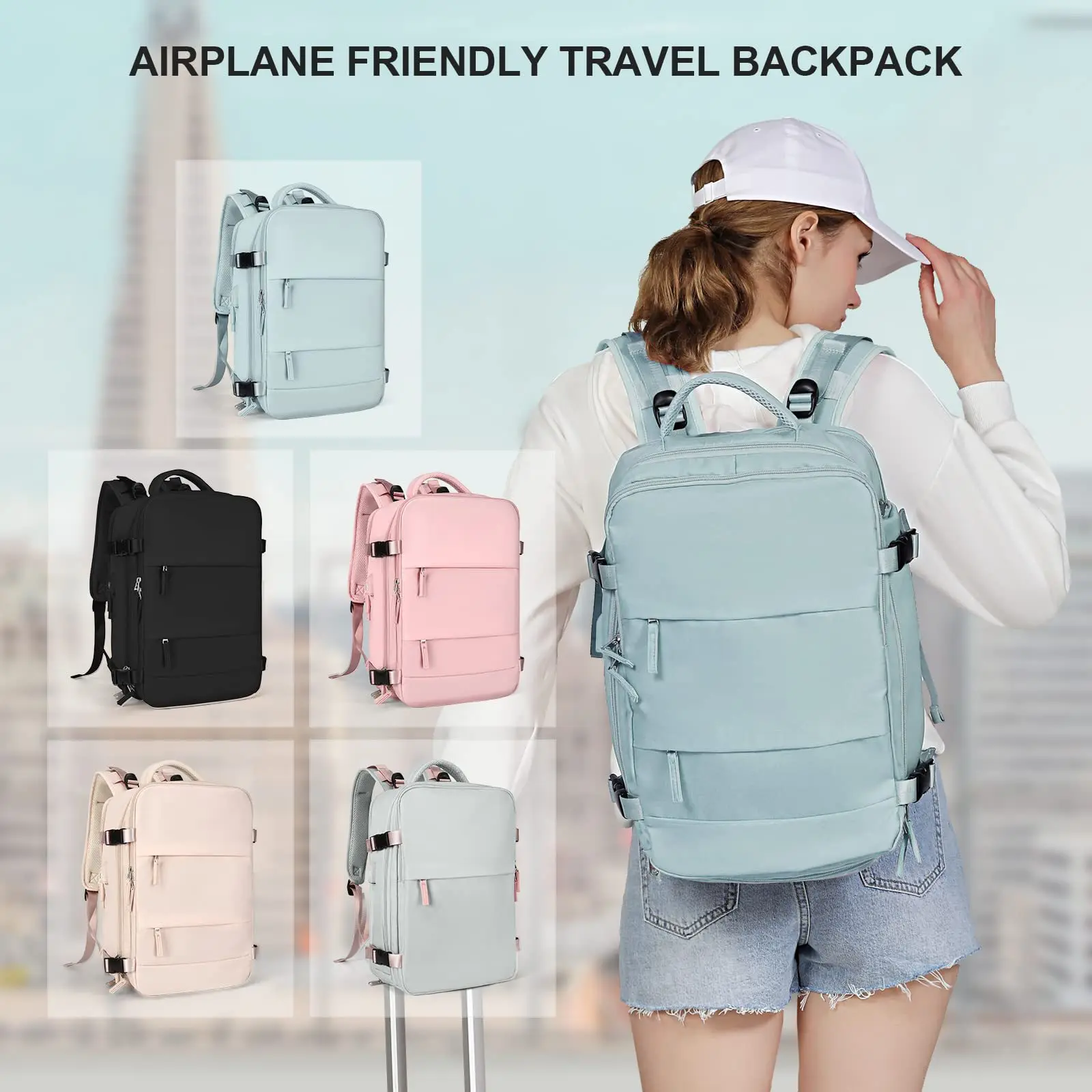 Laptop Backpack Flight Travel Backpack Cute Backpack Pink Waterproof  Backpack College Cycling Commuter Backpacks Best Women's Backpacks For  Work 200PCS Custom Logo Travel Backpack For Women Men Airline Approved  Carry On Backpack