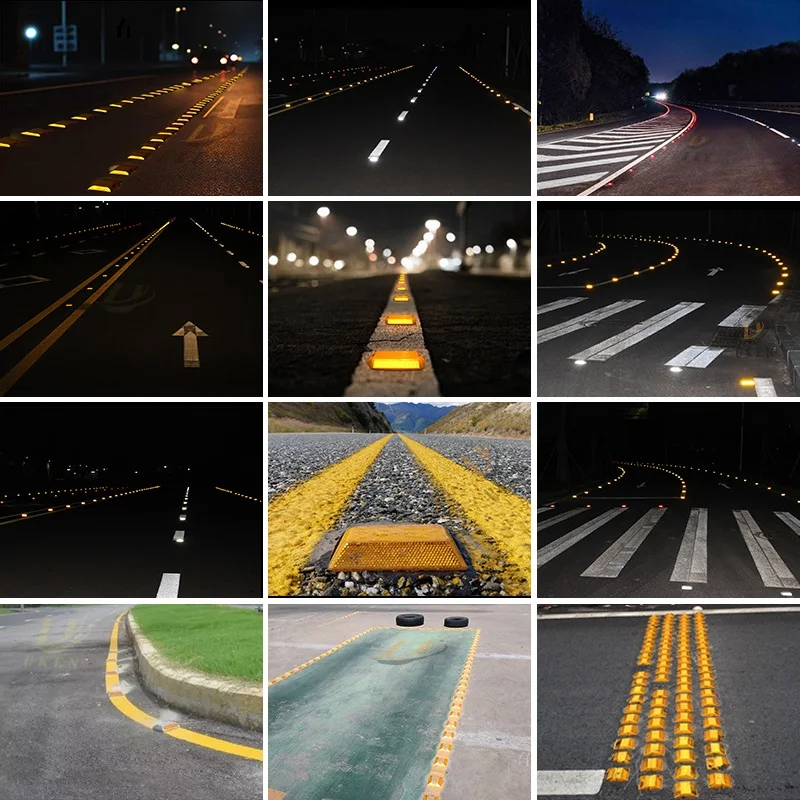 Traffic Safety High Reflection Road Cat Eye Marker Highway Aluminium Reflective Road Reflector Road Stud with Thorn
