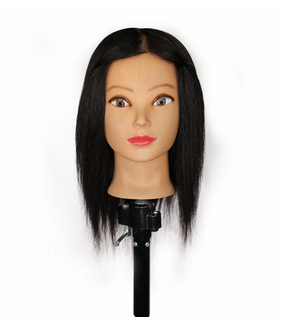 Cheap High Quality Styrofoam 3 Layer Lash Afro 100% Human Braiding Hair Dark Skin Training Mannequin Head with Shoulders