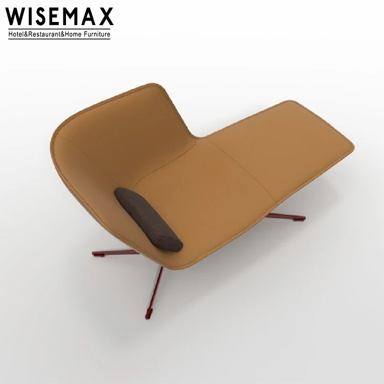 WISEMAX FURNITURE Unique Design Leather Fabric Office Living Room Furniture Lazy Sofa Set Simple Stylish Modern Lounge Sofa