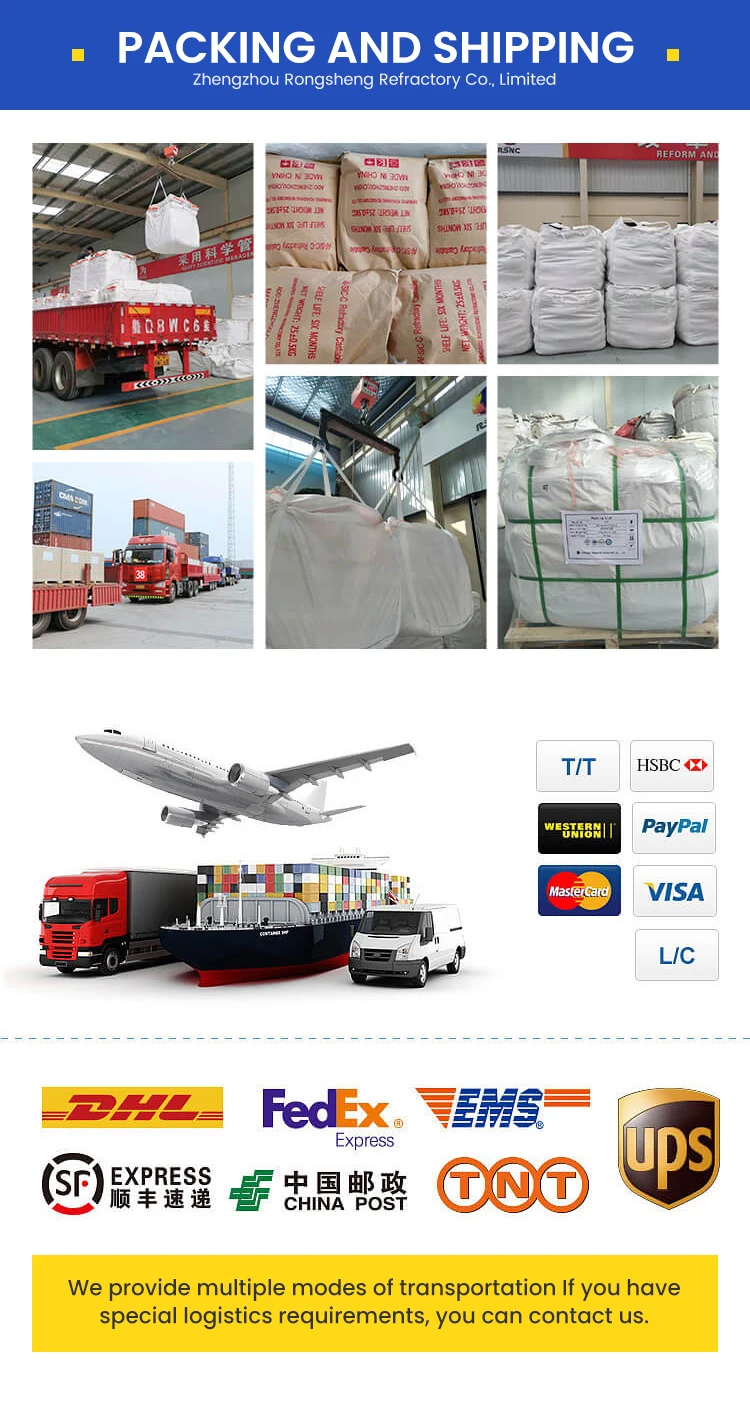70% al2o3 high alumina steel fiber reinforced refractory castables materials for aluminum industry melt furnace