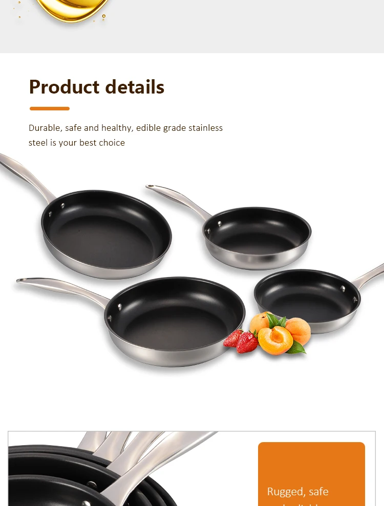 Hot Selling Stainless Steel Fry Pans Modern Nonstick Cookware Set Kitchen Cooking Pans supplier