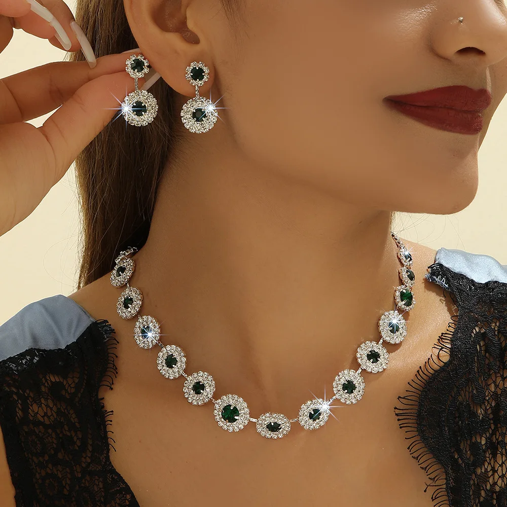 Elegant Water Drop Crystal Jewelry Set