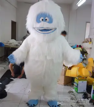 MOQ 1 PCS Yeti Abominable Plush Cosplay Costume Unisex Adult Snow Monster Halloween Christmas Anime Cartoon Mascot Helmet