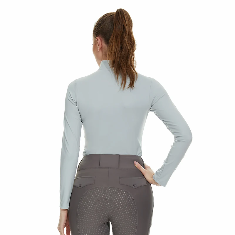 Custom Logo Women Riding Blouses Long Sleeve Horse Riding Tops Female