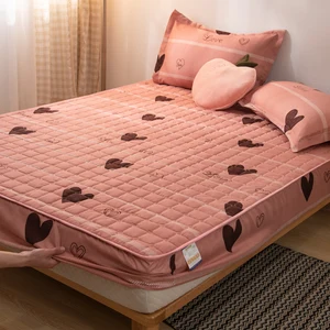 2026 New Style Quilted Fittings Custom Printed Brushed Mattress Protectors Fixed Bed Covers Bed Protection Fitted Sheet