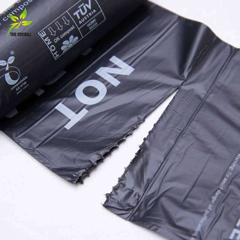Reach/PPWR Past Compostable Kitchen Trash Garbage Bags Strong Thick Hotel Kitchen Waste Plastic Bags Biodegradable Bin Liner
