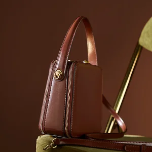 Wholesale Women's Custom Waterproof Genuine Leather Crossbody Bags High Quality Designer Luxury Adjustable Strap Large Capacity