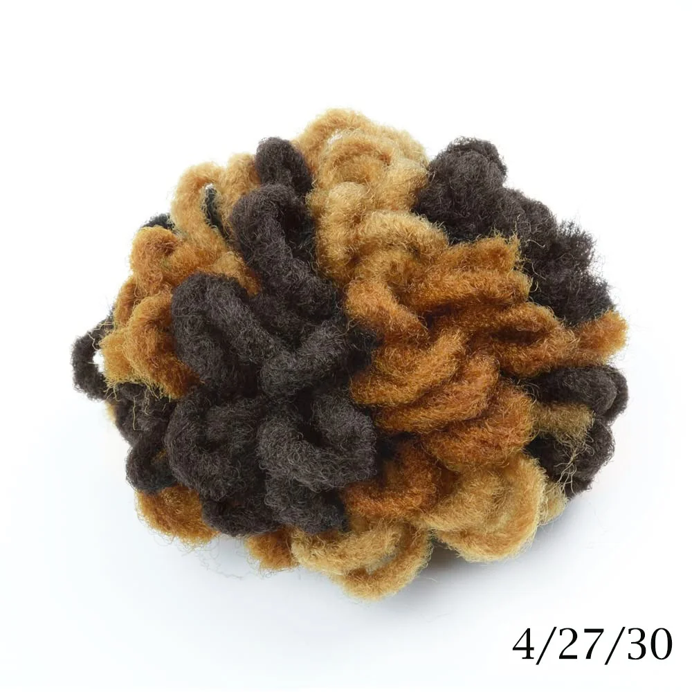 New Arrival Afro Puff Dreadlocks Drawstring Ponytail Short Clip in Hair Extensions Afro Puff Hair Bun Faux Dread Locs