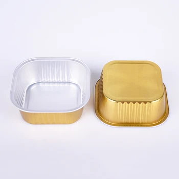 Laixin China Manufacturer Canton Fair Supplier Pet Food Packaging Foil Tray Red Square 300ml Aluminium Foil Fast Food Containers