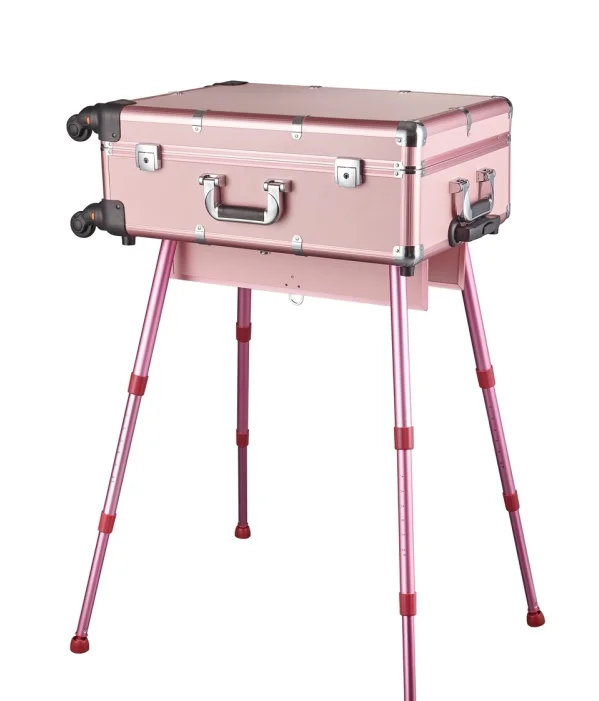 Professional Beauty 24inch Carry Travel Bulb Makeup Rolling Boxes Cosmetic Case With 6 Bulb Lights