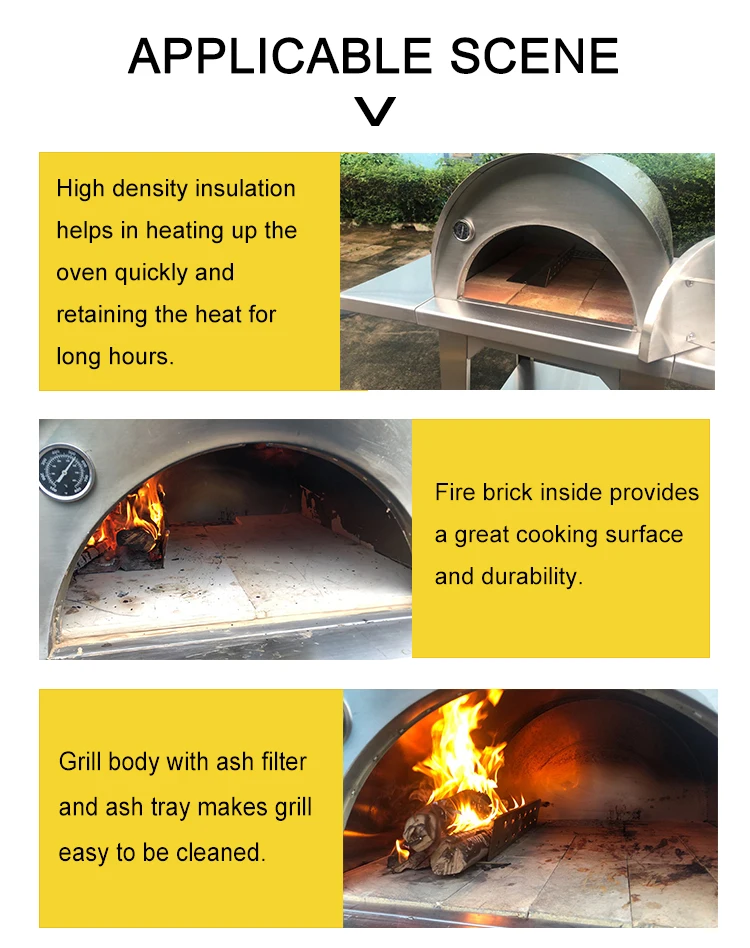 Outdoor Pizza Oven Big Table Top Stovetop Charcoal Woodfire Wood Fired