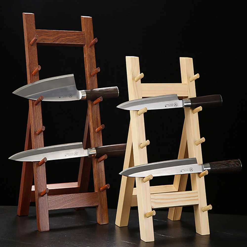 Японский нож сашими, деревянный держатель, кухонная стойка, 5 ярусов, деревянная витрина для ножей