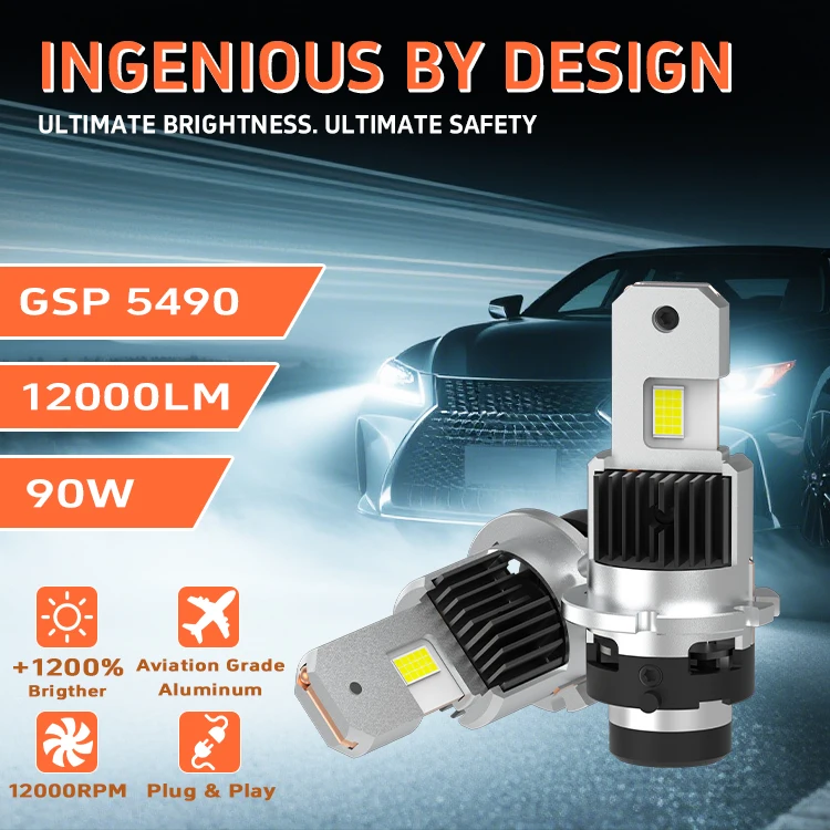 Bulk Order Direct Fit LED Headlight Bulbs D2S D2R D4S D4R for Xenon Replacement with Custom Branding Options for OEM Buyers