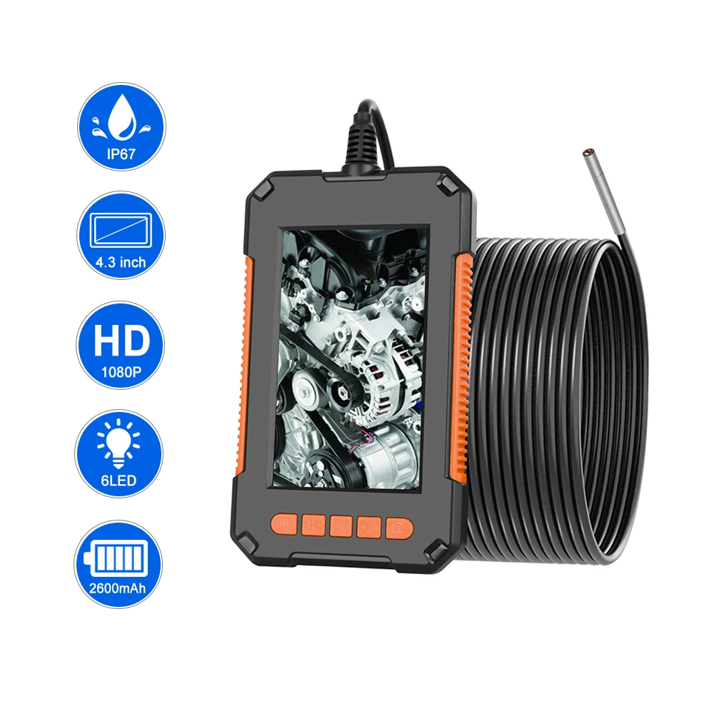 Flexible Video Borescope Industrial Inspection Hd Mini Mobil Portable Medical Module Dual Endoscope Camera with Screen Monitor