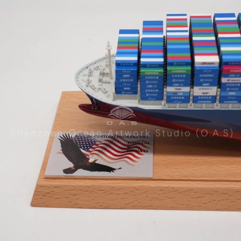 Exquisite WANHAI container ship model made of alloy material, fully customized for logo and color. High simulation detail, perfect ornament for office display, maritime exhibition and premium business gifts for shipping industry.Amber@vesselmodel.com Tel：+86 18038048785