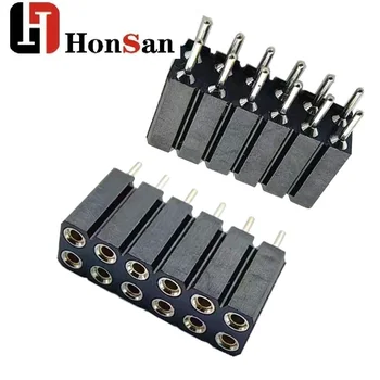 2.54mm 2X6pin Straight Machine Pin PPS H=7.0mm L=10.0mm SIP Socket Connector