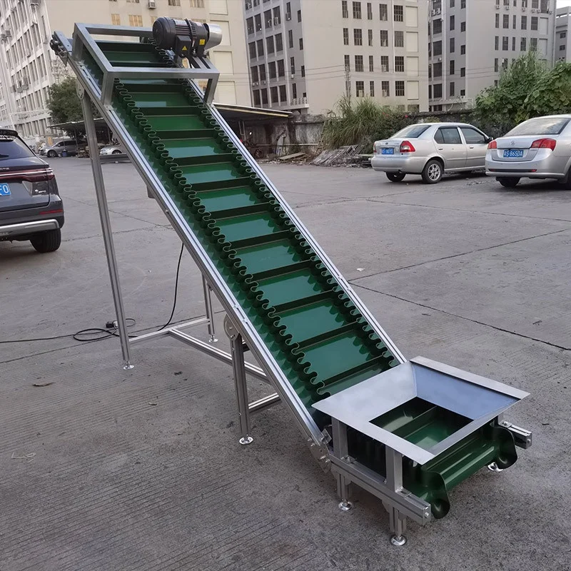 機械　ベルトコンベヤ 建設廃棄物紙傾斜コンベヤベルト機械 ラダーホッパーコンベヤシステム