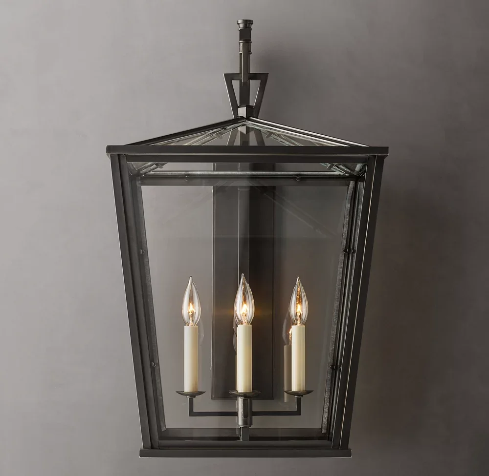 Custom Bracketed E12 Candle Lantern Wall Lights Iron Birdcage Indoor Wall Lamp