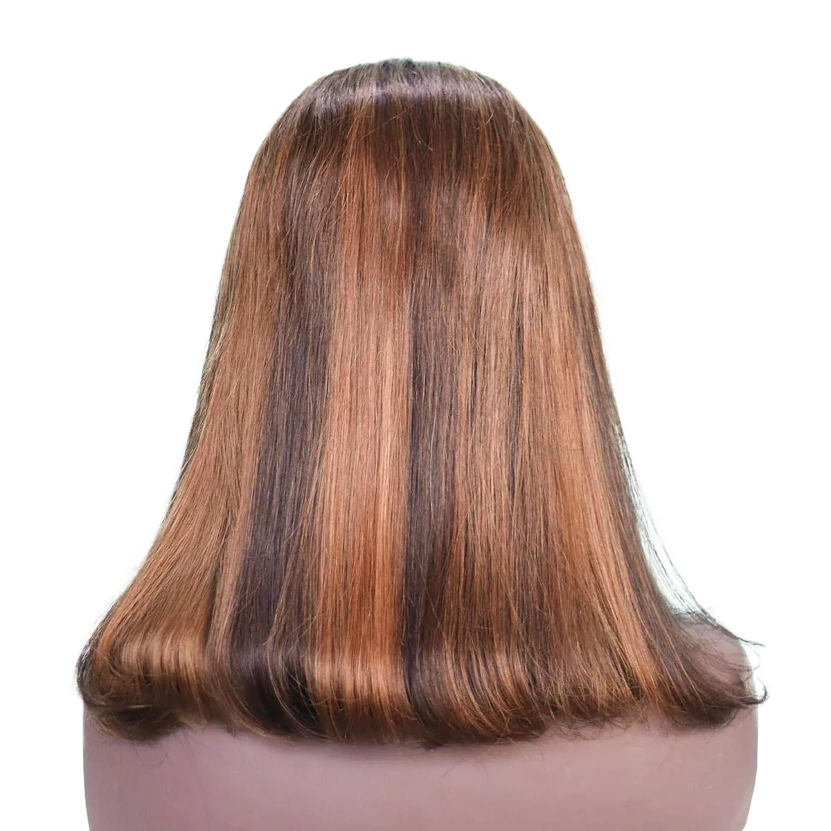 Bob Wig Echthaar T-part Lace Front Perücke Glatt Braun Remy_voghion.com