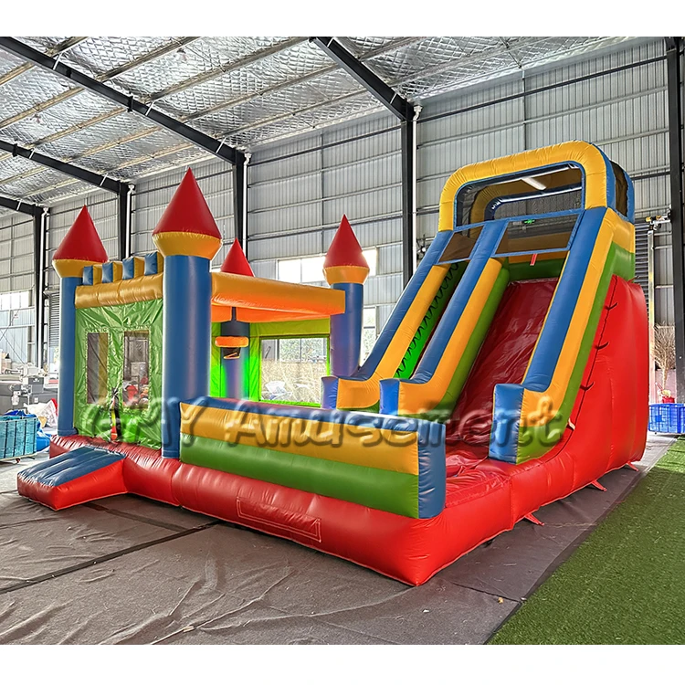 Party rental equipment bounce house water slide combo bouncy castle water slide inflatable with pool