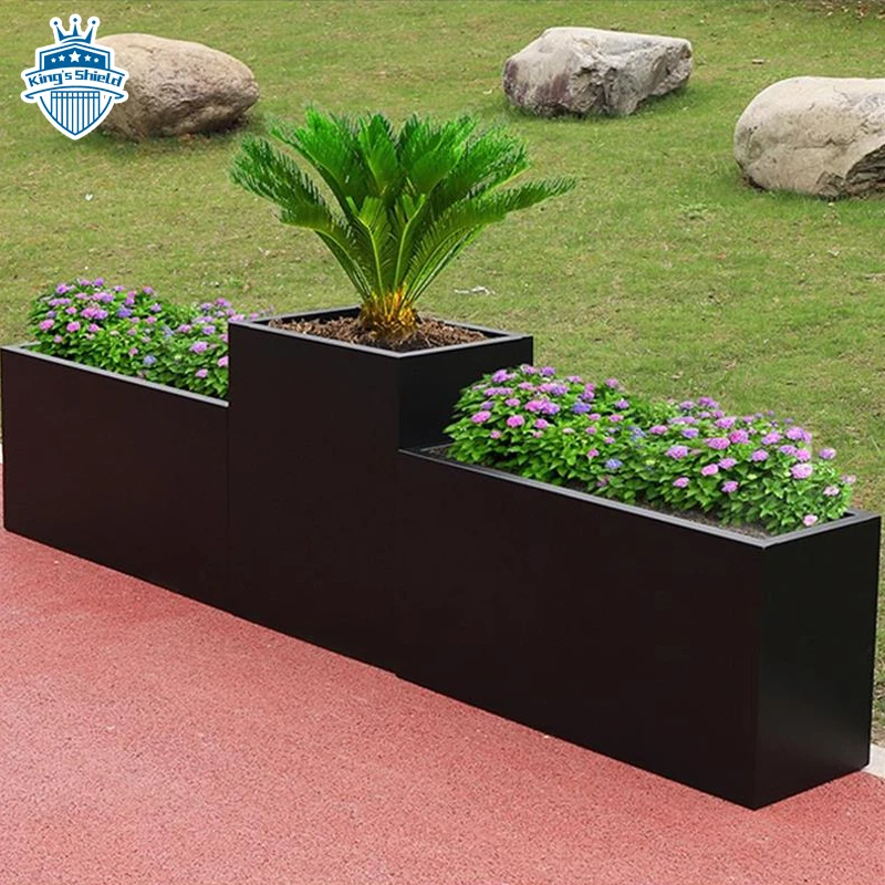 Outdoor Indoor Planter Rectangular Decorative Corten Steel Flower Pots