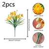 37 cm Narciso primaverile artificiale a 5 teste con 2 rami, giallo