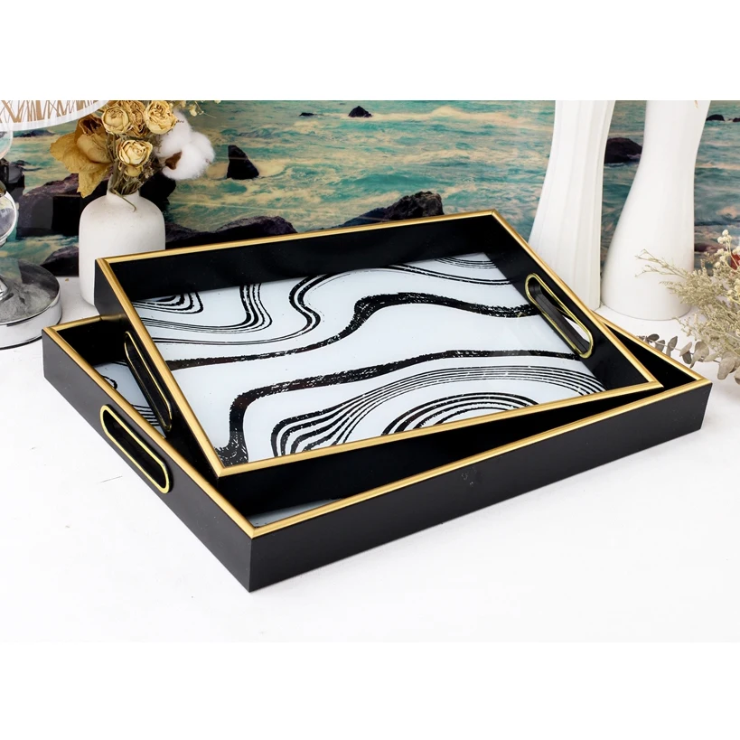 Гостиничный номер чайный поднос наборы для ресторанов сервировочный стеклянный отеля