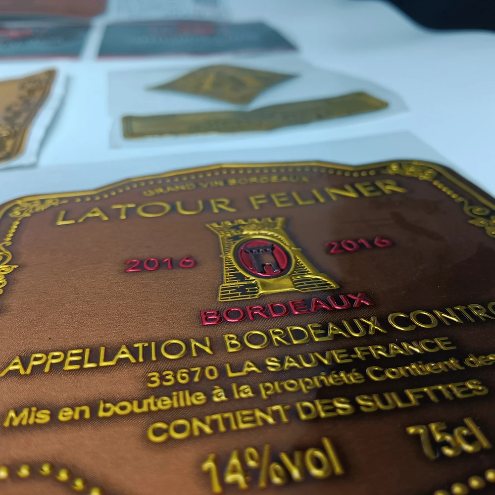 UV Silk Screen Offset Stamping Foil Etc Professional Design Customer logo Gold Black Parfum Fragrance Glass Bottle Printed Label