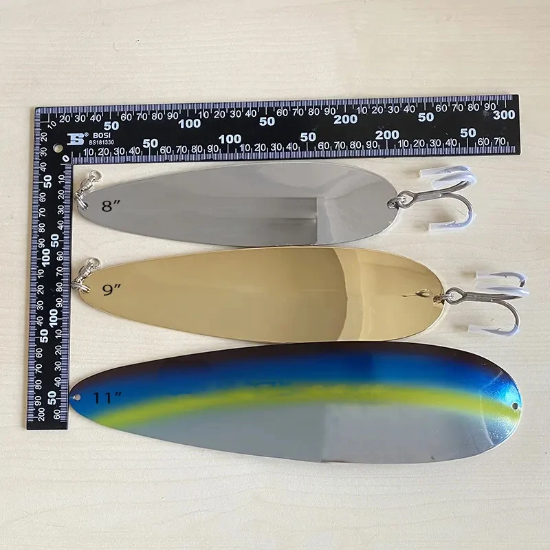 Trolling Flasher Fishing Spoon Silver Scale Chrome Sling Blade Dodger