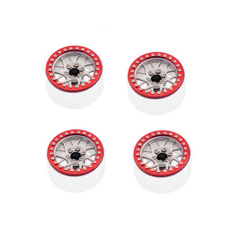 4pcs 1/10 Rock Crawler Axial SCX10 TRX4 Wraith 90018 Metal Aluminum Alloy 2.2 Beadlock Wheel Rim for Traxxas TRX4