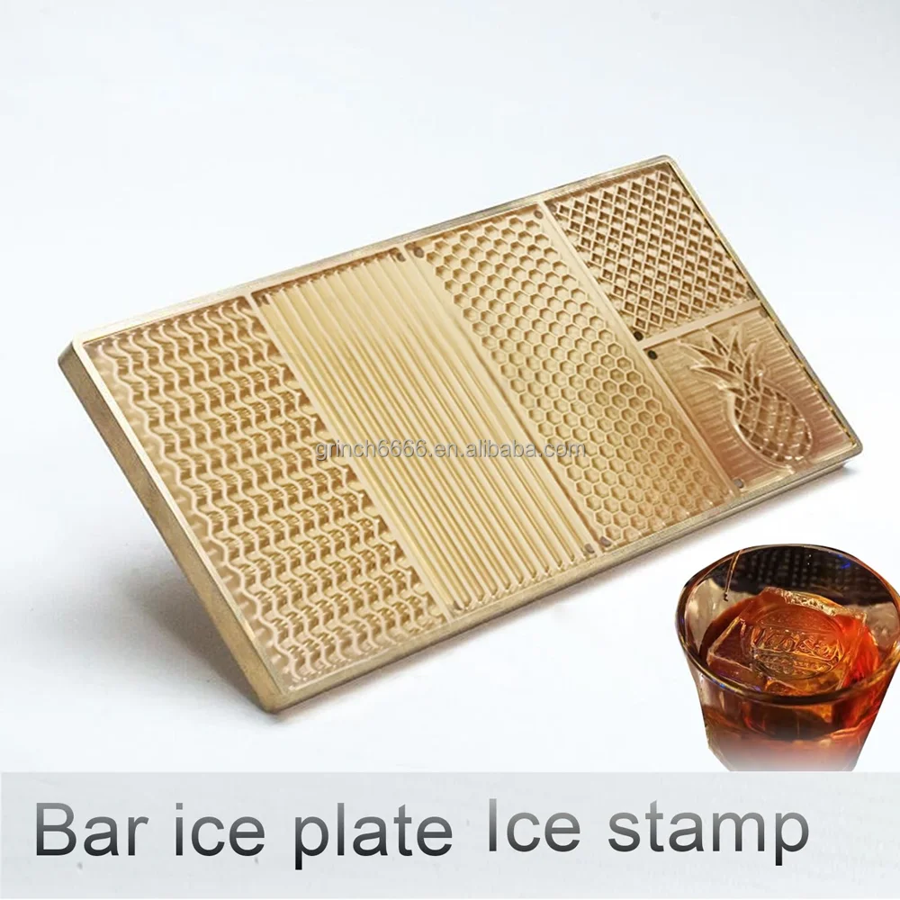 Personalized Ice Cube Tray With Multiple Designs, Ice Cube Plate Custom,  Brass Mold for Ice, Custom Ice Cube Stamp, Ice Tray for Bar 