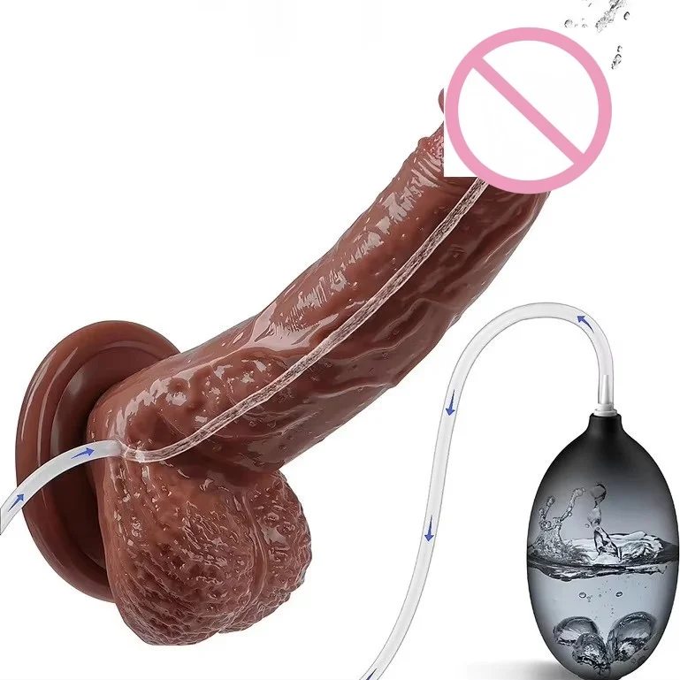 Water-jet Dildos Extruding Highly Simulated Phallus with Water-jet Feature  for Adult Female Masturbation Sex Toys