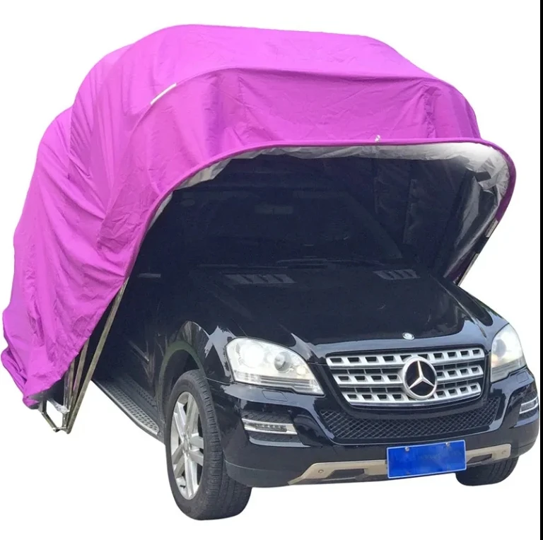 Retractable Carport Small-Medium Size Weatherproof Foldable Car Shelter Completely Folded