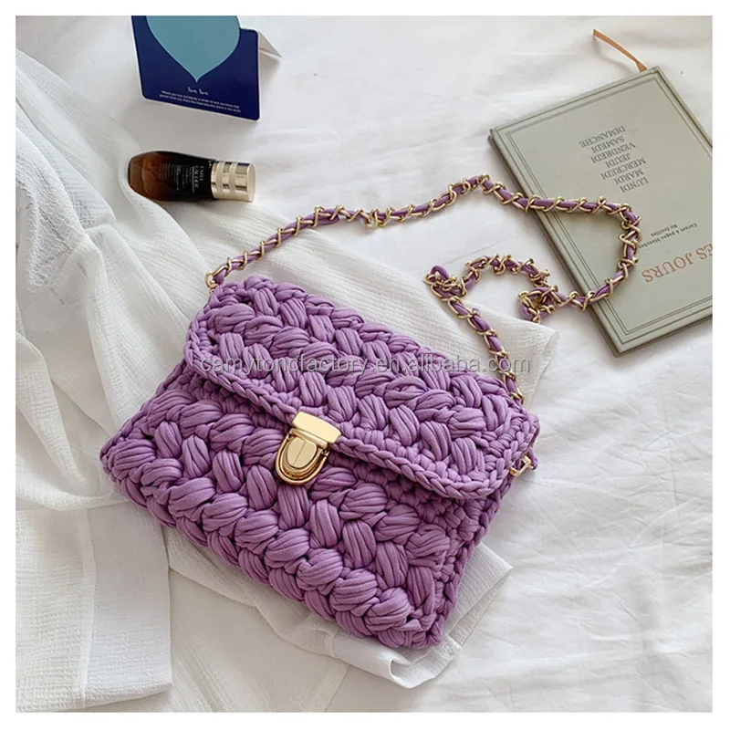 Wholesale Colorful Crochet Knitted Fashion Women Handmade Shoulder Bag ...