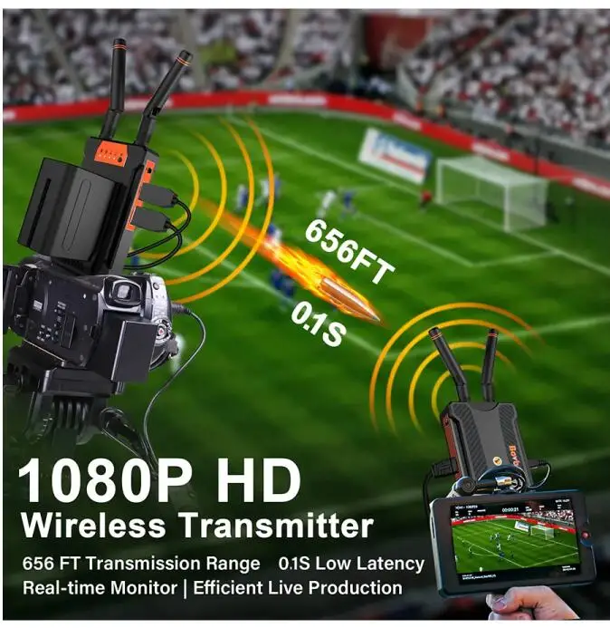 Hdmi Wireless Extender 200m For Camera Live Streaming Oem