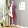 Iron coat rack with 9 hooks, pink