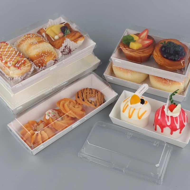 White Card Paper Bag Box Baking Special Packaging Box Biscuit Macaroon Towel Roll Pastry Box