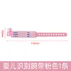Pulseras infantiles, color rosa, 100 unidades/caja