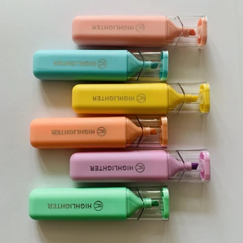 Customized B&X Pastel Colors Highlighter Marker Pens Set Chisel Tip Fluorescent Pen For Kids